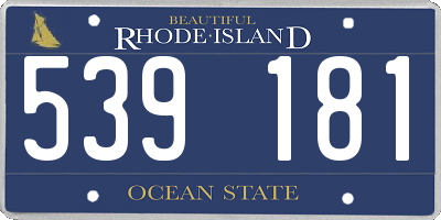 RI license plate 539181