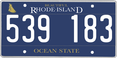RI license plate 539183
