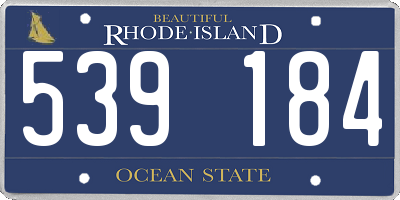 RI license plate 539184