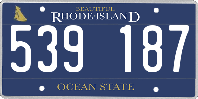 RI license plate 539187