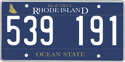 RI license plate 539191