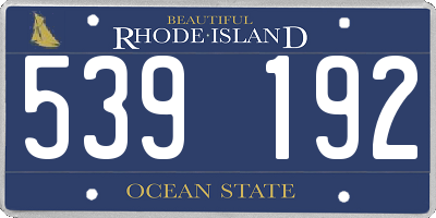 RI license plate 539192