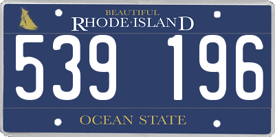 RI license plate 539196