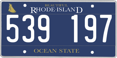 RI license plate 539197