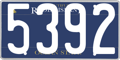 RI license plate 5392