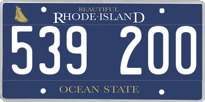 RI license plate 539200
