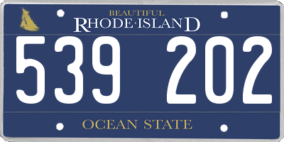 RI license plate 539202