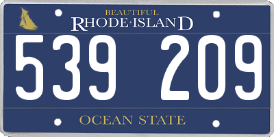 RI license plate 539209