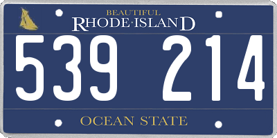 RI license plate 539214