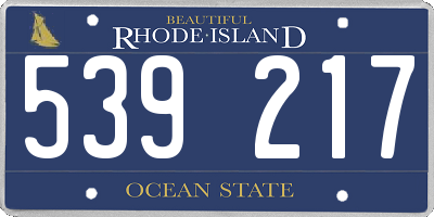 RI license plate 539217