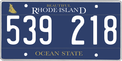 RI license plate 539218