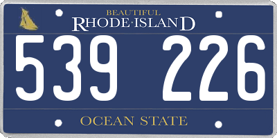 RI license plate 539226