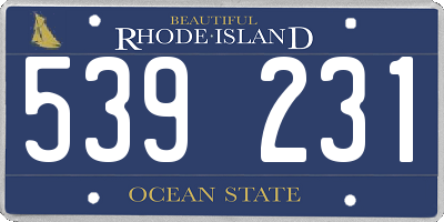 RI license plate 539231