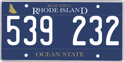 RI license plate 539232