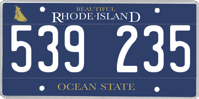 RI license plate 539235