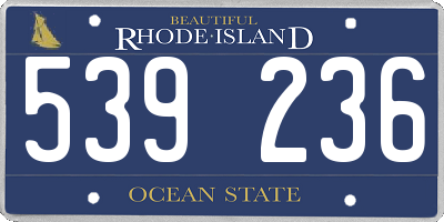 RI license plate 539236