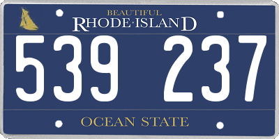 RI license plate 539237