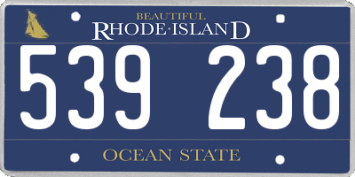 RI license plate 539238