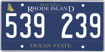 RI license plate 539239