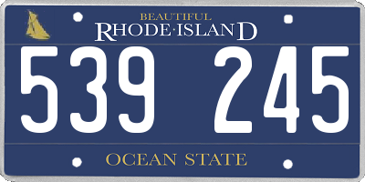 RI license plate 539245