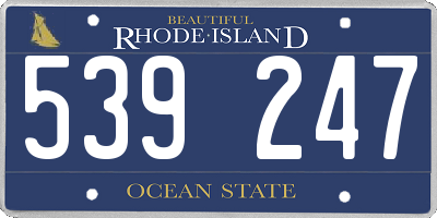 RI license plate 539247
