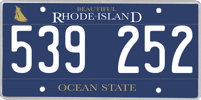 RI license plate 539252