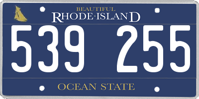 RI license plate 539255