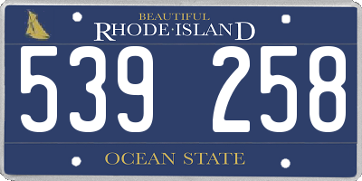 RI license plate 539258