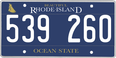 RI license plate 539260