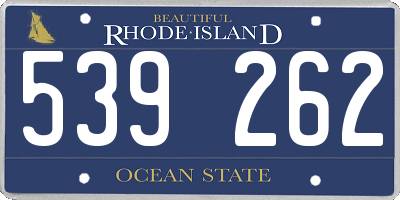 RI license plate 539262