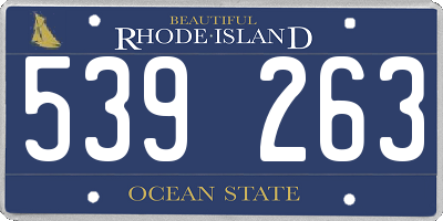 RI license plate 539263