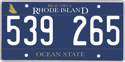 RI license plate 539265