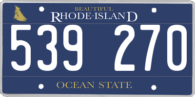 RI license plate 539270