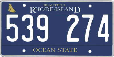 RI license plate 539274