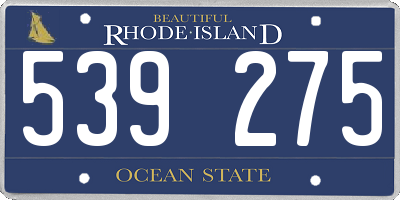 RI license plate 539275