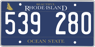 RI license plate 539280