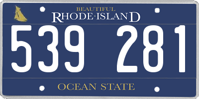 RI license plate 539281