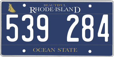 RI license plate 539284