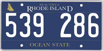 RI license plate 539286