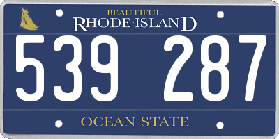 RI license plate 539287