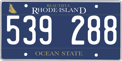 RI license plate 539288