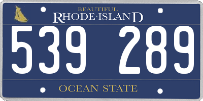RI license plate 539289