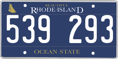 RI license plate 539293