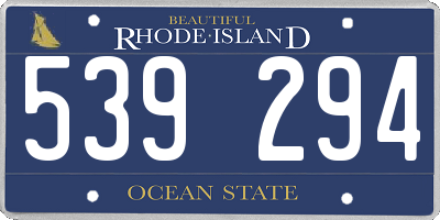 RI license plate 539294