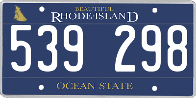 RI license plate 539298
