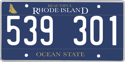 RI license plate 539301