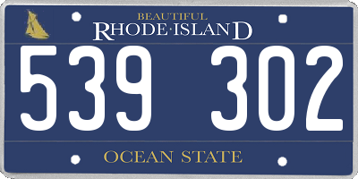 RI license plate 539302