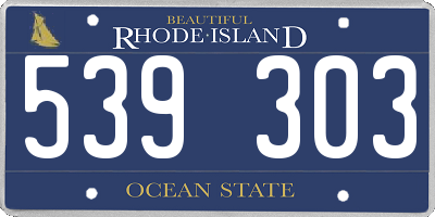 RI license plate 539303