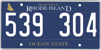 RI license plate 539304
