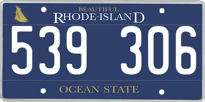 RI license plate 539306